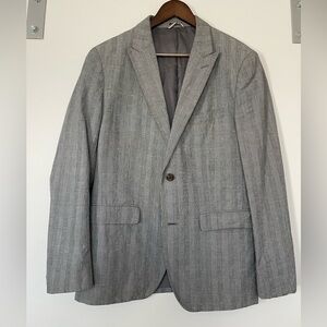 Bonobos Slim Fit Linen Cotton Grey Gray Blazer Sports Coat Jacket 40R